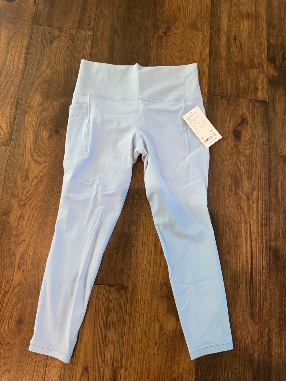 Athleta Pale Blue High-Waist Leggings with Side Pockets